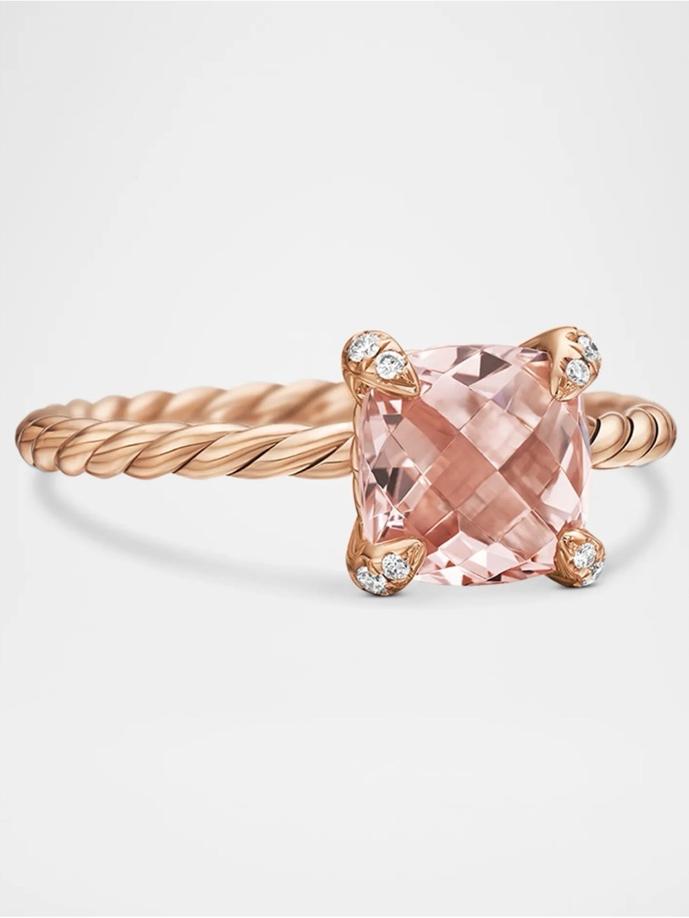 Chatelaine Ring with Gemstone and Diamonds in 18K Gold